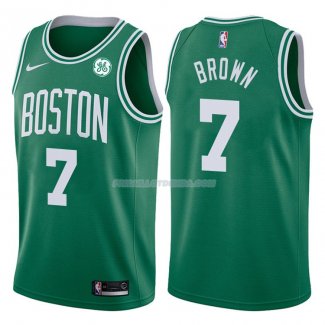 Maillot Basket Authentique Boston Celtics Brown 2017-18 7 Vert