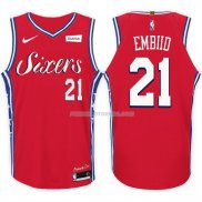 Maillot Basket Authentique Philadelphia 76ers Embiid 2017-18 21 Rouge