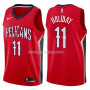 Maillot New Orleans Pelicans Jrue Holiday Statehombret 2017-18 11 Rojo