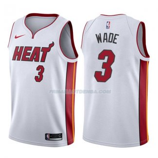 Maillot Miami Heat Dwyane Wade Association 2017-18 3 Blancoo