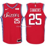 Maillot Basket Authentique Philadelphia 76ers Simmons 2017-18 25 Rouge