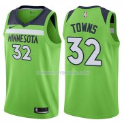 Maillot Basket Minnesota Timberwolves Karl-anthony Towns Statement 2017-18 32 Vert