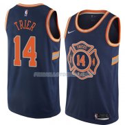 Maillot New York Knicks Allonzo Trier Ciudad 2018 Bleu Bleu