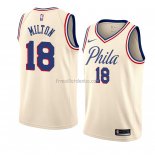 Maillot Philadelphia 76ers Shake Milton Ville 2018 Crema