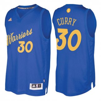 Maillot Basket Noel Day Golden State Warriors Curry Bleu