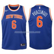 Maillot Enfant New York Knicks Kristaps Porzingis 2017-18 Bleu