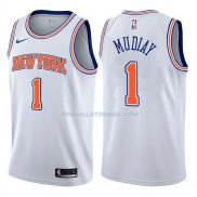 Maillot New York Knicks Emmanuel Mudiay Statehombret 2017-18 1 Blancoo
