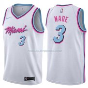 Maillot Miami Heat Dwyane Wade Ciudad 2017-18 3 Blancoo