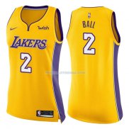 Femmes Maillot Los Angeles Lakers Lonzo Ball Icon 2017-18 2 Jaune