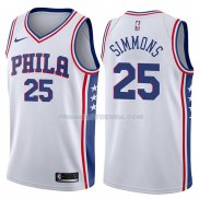 Maillot Basket Philadelphia 76ers Ben Simmons Association 2017-18 25 Blanc