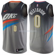 Maillot Oklahoma City Thunder Russell Westbrook Ville 0 Gris