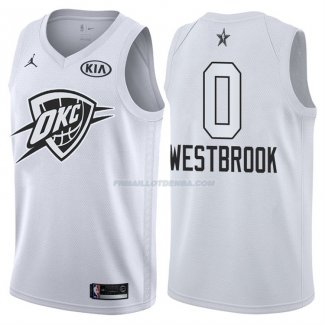Maillot All Star 2018 Oklahoma City Thunder Russell Westbrook 0 Blanc