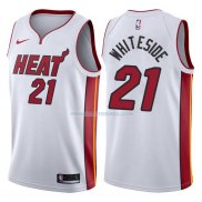 Maillot Basket Authentique Miami Heat Whiteside 2017-18 21 Blanc