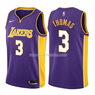 Maillot Los Angeles Lakers Isaiah Thomas Statehombret 2017-18 3 Violeta
