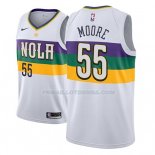 Maillot New Orleans Pelicans E'twaun Moore Ciudad 2018-19 Blanc