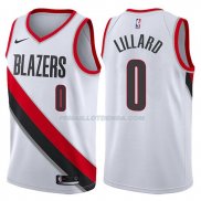 Maillot Basket Blazers Damian Lillard 2017-18 0 Blanc