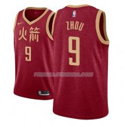 Maillot Los Angeles Lakers Zhou Qi Ciudad 2018-19 Rouge