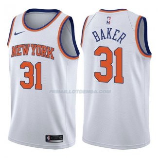 Maillot New York Knicks Ron Baker Association 2017-18 31 Blancoo
