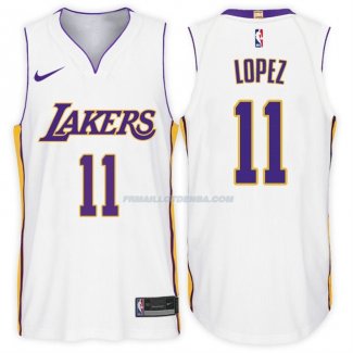 Maillot Basket Authentique Los Angeles Lakers Lopez 2017-18 11 Blanc