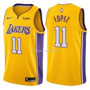 Maillot Basket Authentique Los Angeles Lakers Lopez 2017-18 11 Jaune