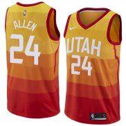 Maillot Utah Jazz Grayson Allen Ciudad 2017-18 24 Jaune