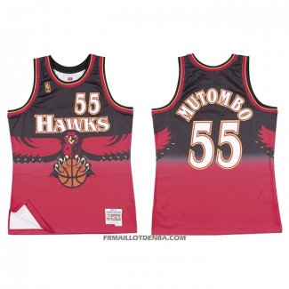 Maillot Atlanta Hawks Dikembe Mutombo NO 55 Retro Rouge