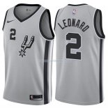 Maillot Basket Authentique San Antonio Spurs Leonard 2017-18 2 Gris