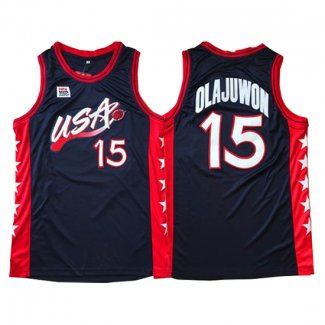 Maillot Basket Basket USA 1996 Olajuwon 15 Noir