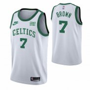 Maillot Boston Celtics Jaylen Brown NO 7 75th Anniversary Blanc