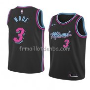 Maillot Enfant Miami Heat Dwyane Wade Ciudad 2018 19 Noir