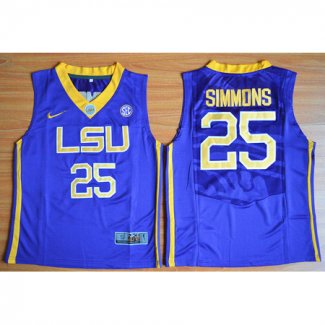 Enfants Maillot Basket NCAA Ben Simmons 25 Purpura