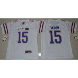 Enfants Maillot Basket NCAA Tim Tebow 15 Blanc