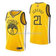 Maillot Golden State Warriors Jonas Jerebko Earned 2018-19 Jaune