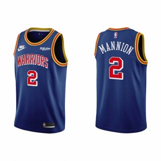 Maillot Golden State Warriors Nico Mannion NO 2 75th Anniversary Bleu