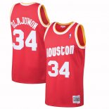 Maillot Houston Rockets Hakeem Olajuwon NO 34 Mitchell & Ness 1993-94 Rouge