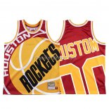 Maillot Houston Rockets Personnalise Mitchell & Ness Big Face Rouge