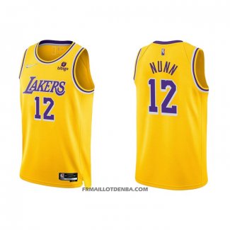 Maillot Los Angeles Lakers Kendrick Nunn NO 12 75th Anniversary 2021-22 Jaune