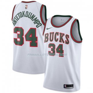 Maillot Basket Milwaukee Bucks Giannis Antetokounmpo 2017-18 34 Blanc