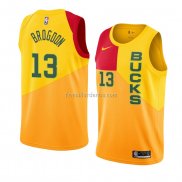 Maillot Milwaukee Bucks Malcolm Brogdon Ville 2018-19 Jaune