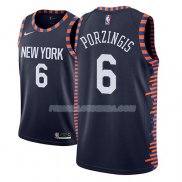 Maillot New York Knicks Kristaps Porzingis Ciudad 2018-19 Bleu Bleu