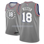 Maillot Philadelphia 76ers Shake Milton Ciudad 2018-19 Gris Gris