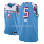 Maillot Sacramento Kings De'aaron Fox Ciudad 2018-19 Bleu