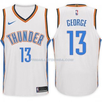 Maillot Basket Thunder Paul George 2017-18 13 Blanc