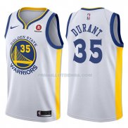 Maillot Basket Warriors Kevin Durant 2017-18 35 Blanc