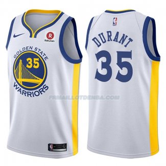 Maillot Basket Warriors Kevin Durant 2017-18 35 Blanc