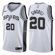 Maillot Basket Authentique San Antonio Spurs Ginobili 2017-18 20 Blanc