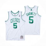 Maillot Boston Celtics Kevin Garnett NO 5 Mitchell & Ness 2007-08 Blanc