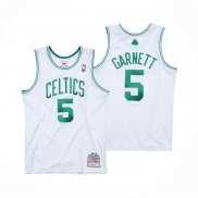 Maillot Boston Celtics Kevin Garnett NO 5 Mitchell & Ness 2007-08 Blanc