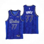 Maillot Dallas Mavericks Luka Doncic NO 77 Fashion Royalty Bleu
