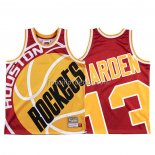 Maillot Houston Rockets James Harden Mitchell & Ness Big Face Rouge